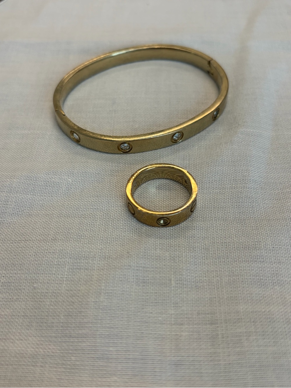Gold Tone Hinged Bangle Bracelet